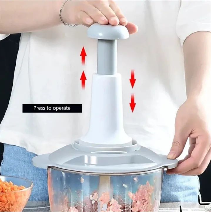 2 Liter Hand Operated Chopper For Meat Vegetables Manual Chopper Machine