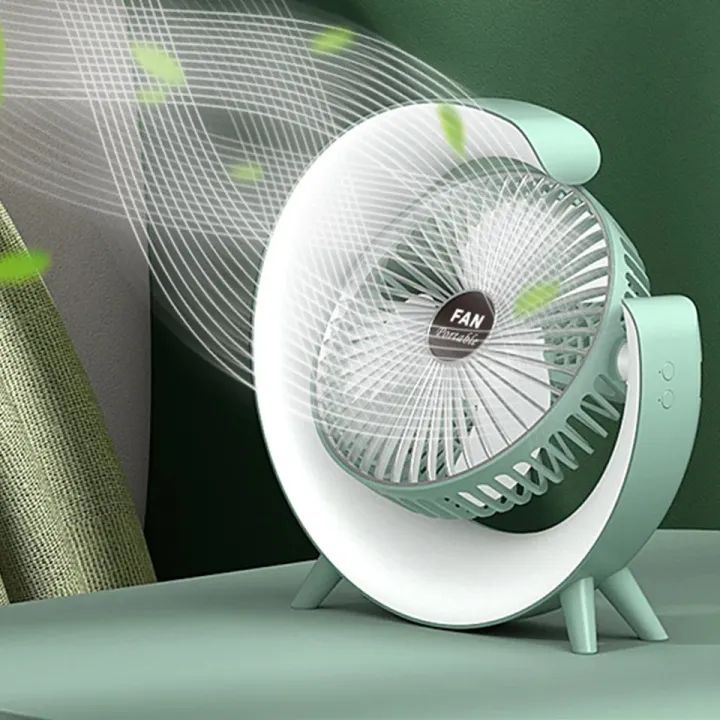 USB Charging Colorful Running Horse Lamp Standing Fan Portable Charging Small Fan Loop Silent Low Noise Atmosphere
