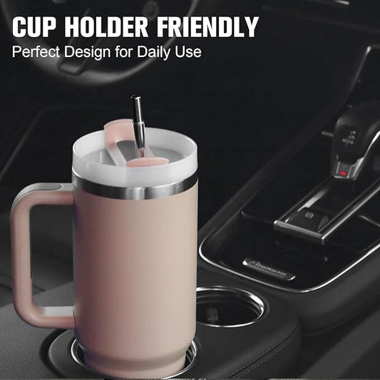 40oz Tumbler with Handle Insulated Stainless Steel SAQI MART 